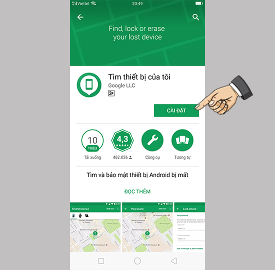 Tải app tìm thiết bị